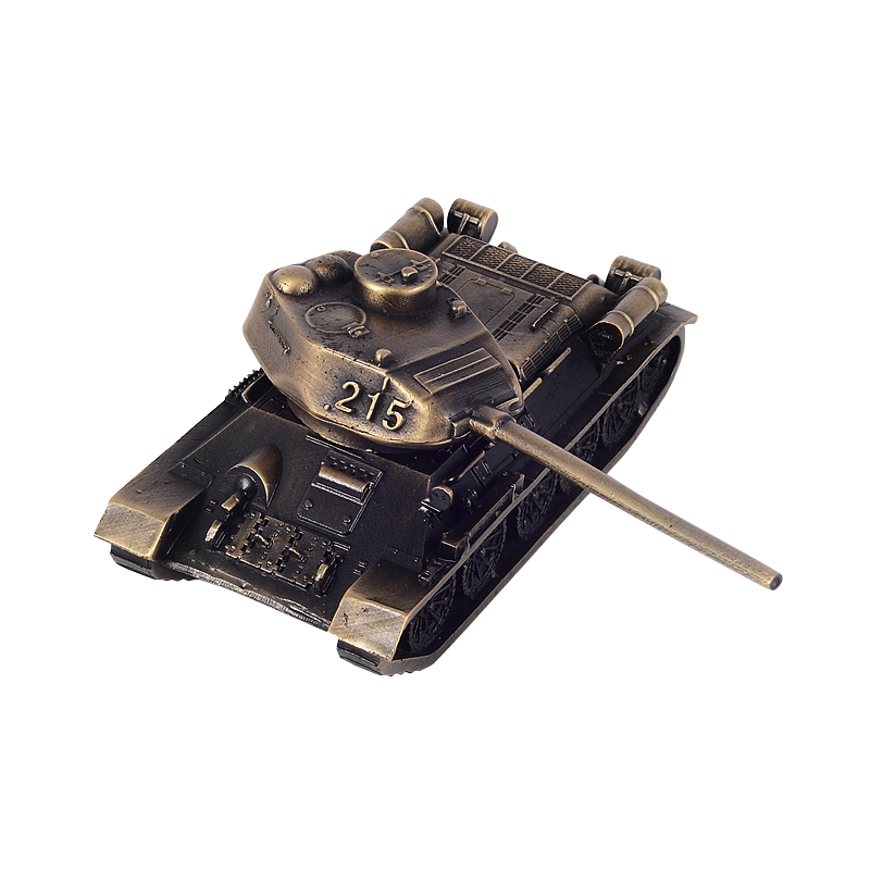 木公开物苏联T34-85坦克金属模型志愿军215号车全金属成品模型摆件 青铜色