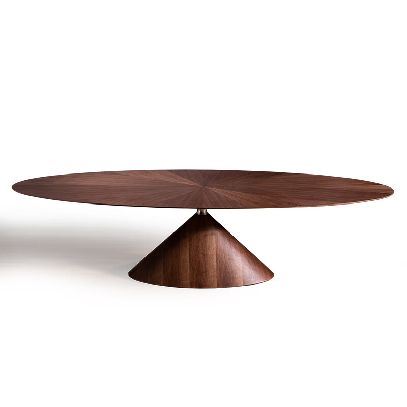 万可为飞碟餐桌黑胡桃实木餐桌网红飞碟桌设计师家具现代中式实木桌子