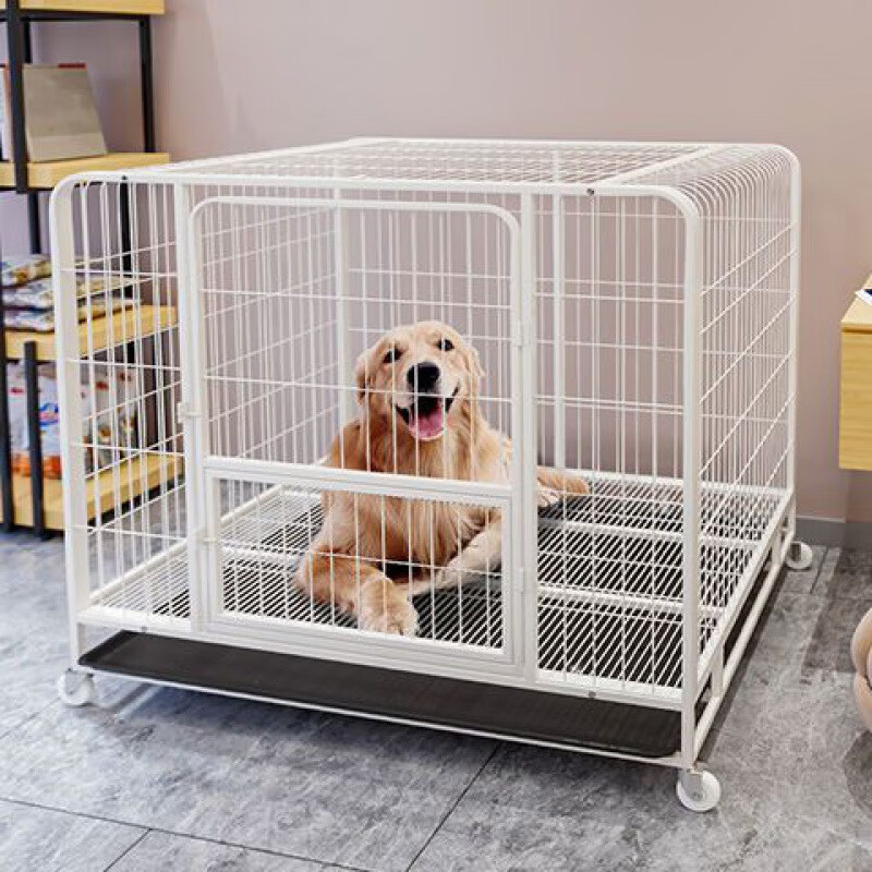 嘉蚁 狗狗笼子带厕所分离大型犬家用室内中型犬小型犬宠物笼子 白色