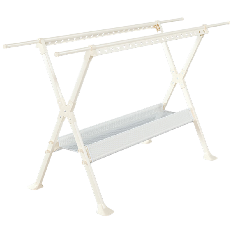 稳纳落地晾衣架铝合金可伸缩折叠 阳台晒被子挂衣架 加厚大容量3715BW