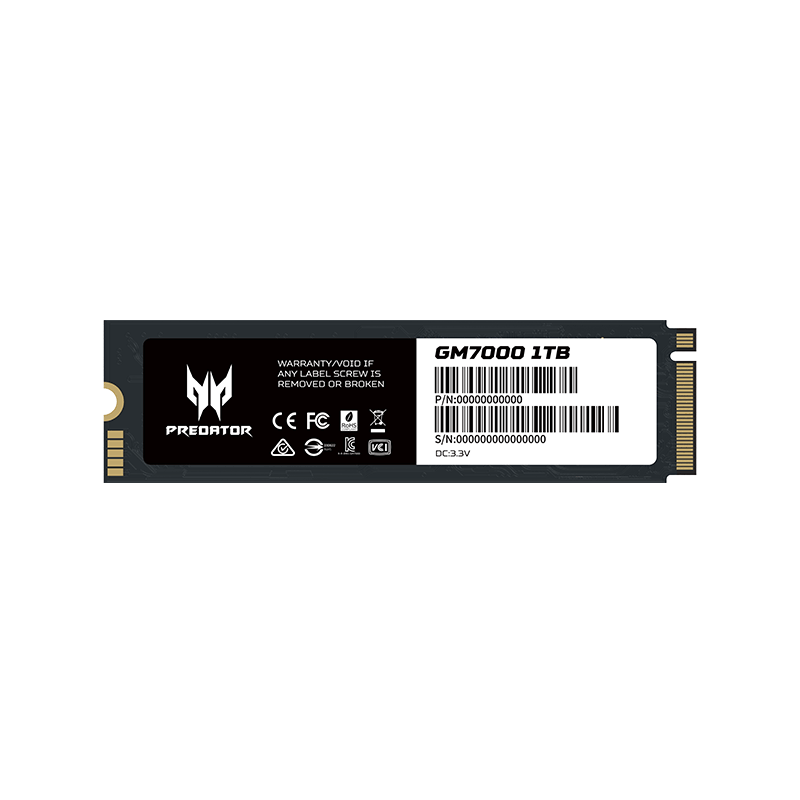 宏�掠夺者（PREDATOR）1TB SSD固态硬盘 M.2接口(NVMe协议) GM7000系列｜NVMe PCIe 4.0 819元