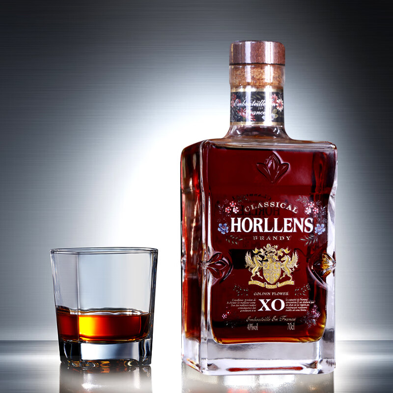 豪崙狮  金花XO 白兰地 法国原瓶进口  40度 洋酒  送礼聚会礼盒装 700mL 4瓶 礼盒装