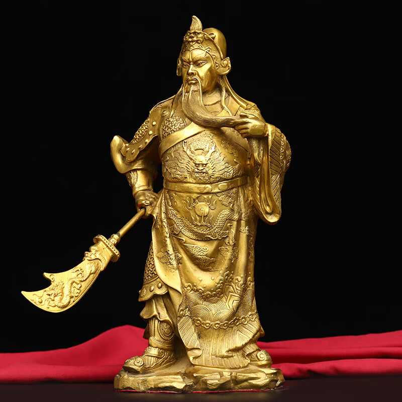 毅树天下(yishutianxia)铜关公摆件提刀武财神关圣帝君关二爷佛像家居