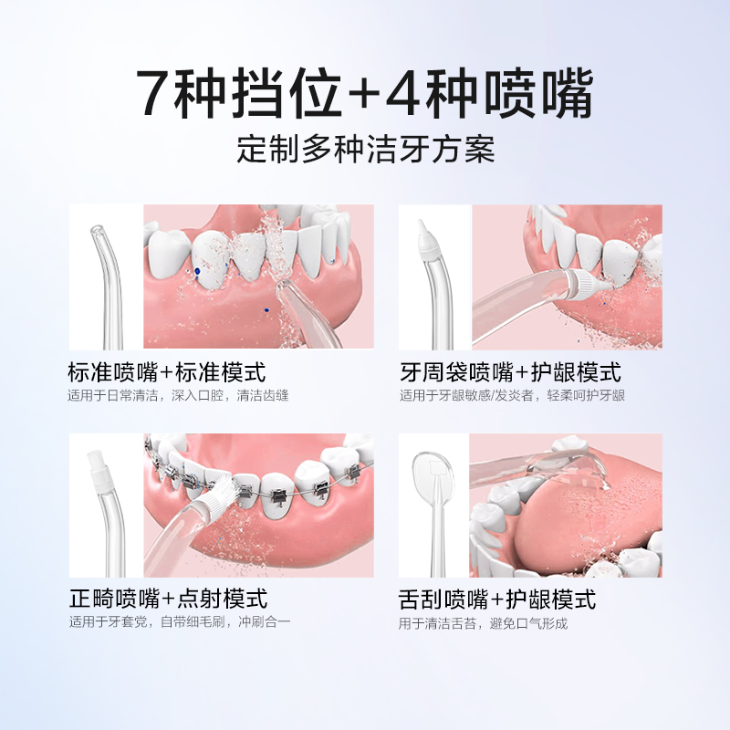 素士 SOOCAS 立式便携冲牙器 水牙线 洗牙器 预防牙结石洁牙器 W3pro蓝-礼盒 
