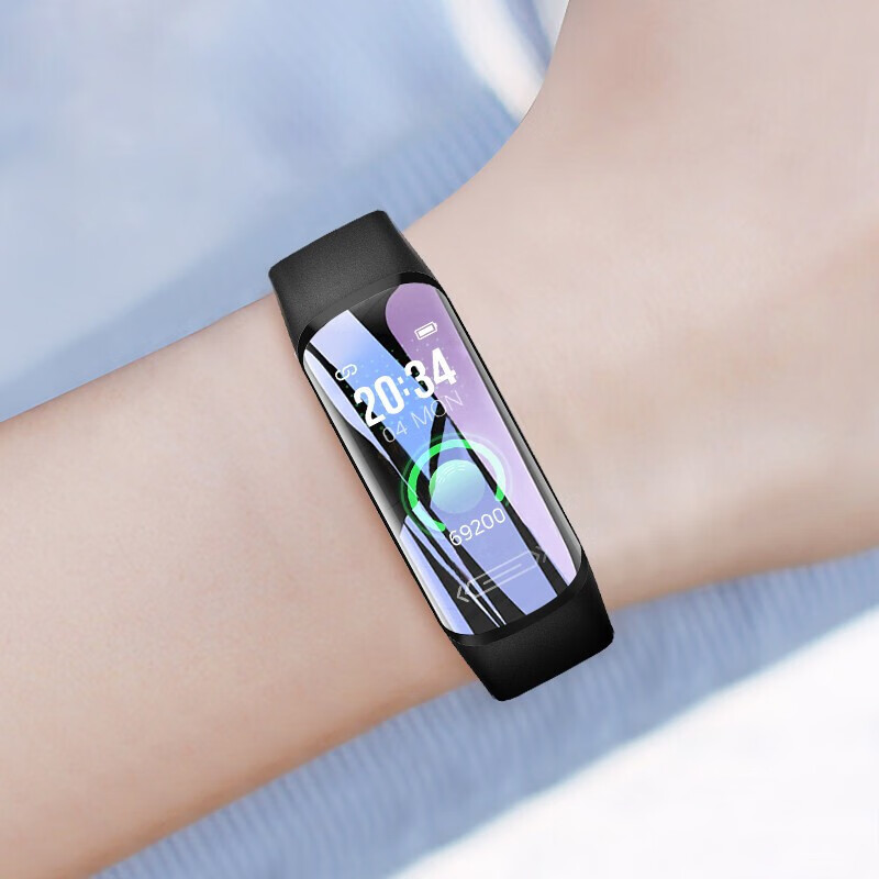 札卡诗(ZARKS) 运动手环智能手环女新款时尚测血压心率睡眠健康监测电子手环男学生蓝牙拍照华苹为果 V101黑色[测心率血压、自定义表盘、体温监测~