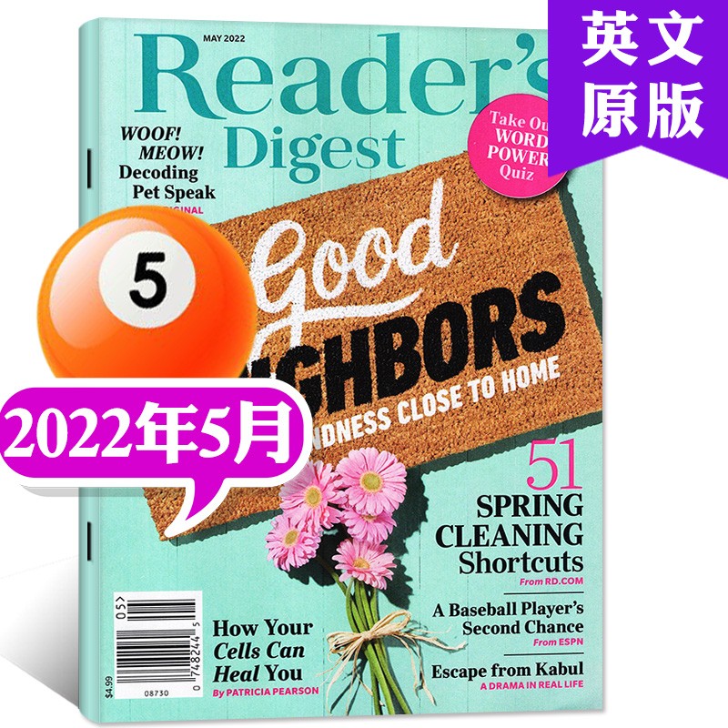Readers Digest读者文摘杂志美国版2023年3月新期到【另有往期和打包可选】 英文原版考研时事英语阅读期刊杂志 2022年5月【美国版】
