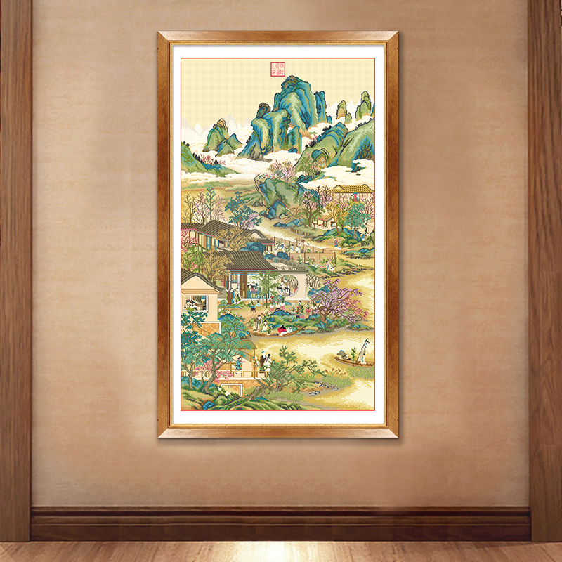 ks客厅大气十字绣2022新款古风雍正十二月- 九月竖版自己绣线绣 y61