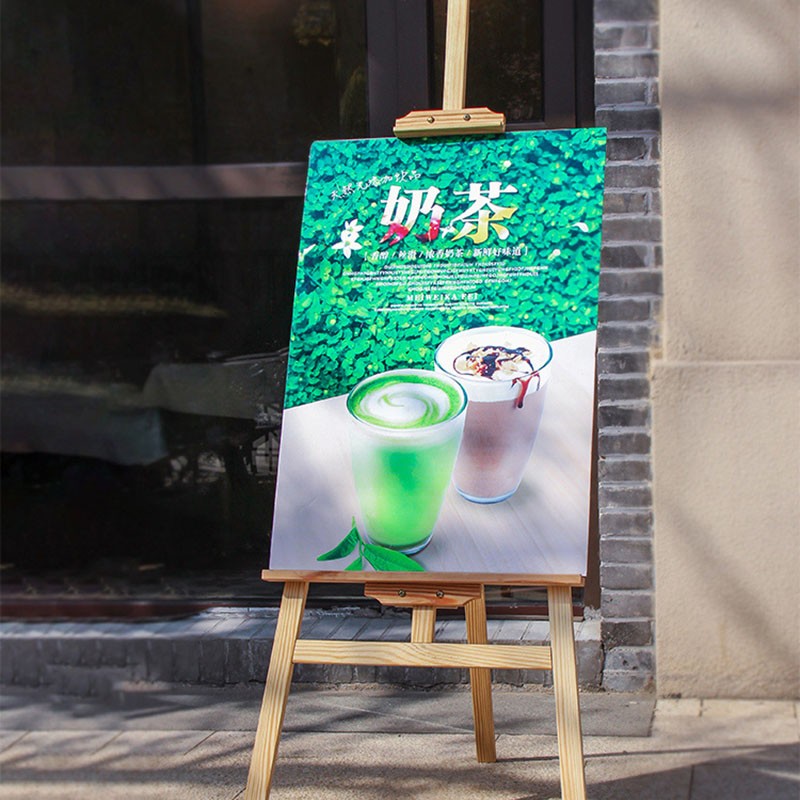 kt板展示架广告展架海报架广告牌架子展示架pop板报架画架 原木色加固