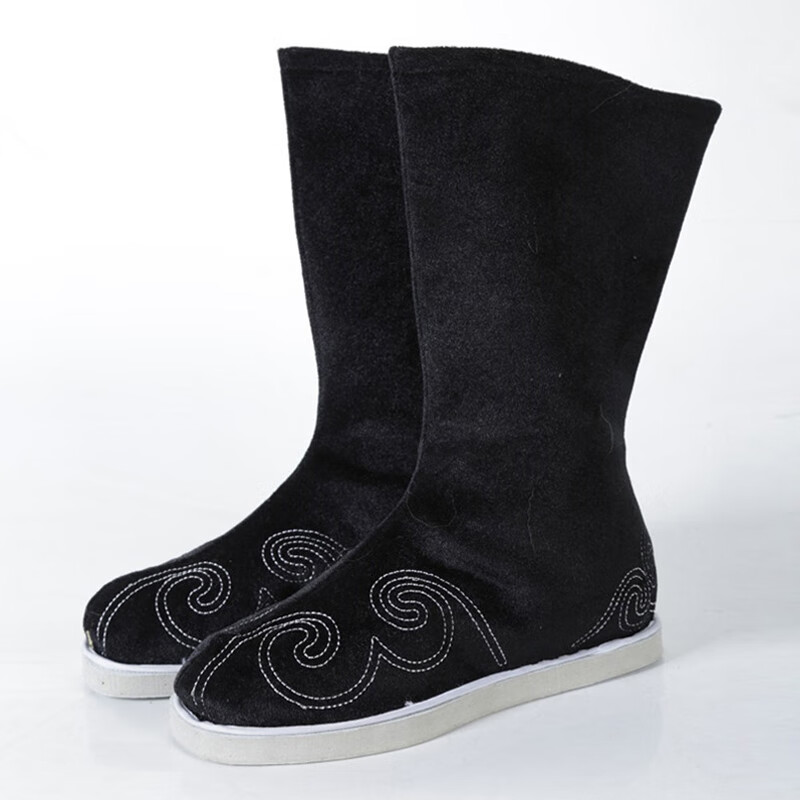 卡悠莱汉服靴子男宋制宋代古装汉服男鞋古风鞋子古代中国风长筒靴皂靴