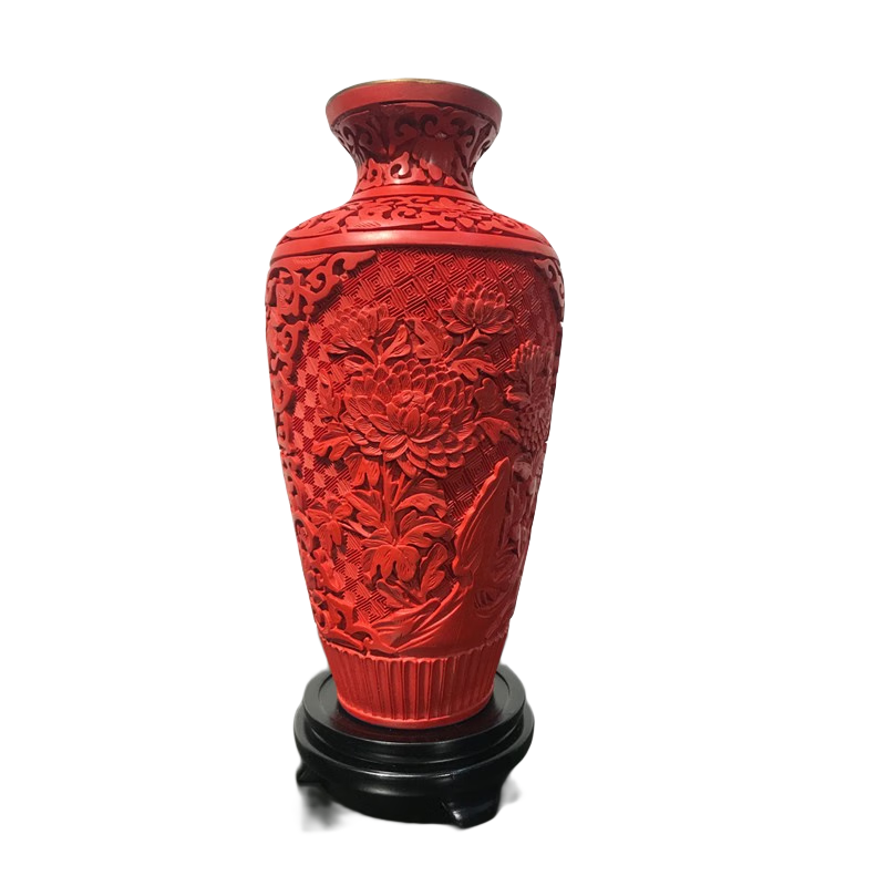 揚州漆器廠(chǎng)漆花牌花瓶 辦公家居書(shū)房裝飾擺件 結婚生日喬遷禮品禮物 小口花