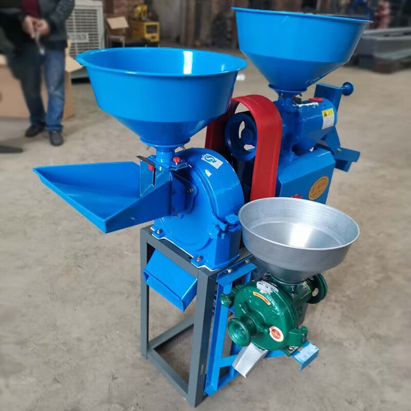 鑫华新款细糠碾米机打米机家用全自动打米粉碎组合稻谷脱壳磨粉磨浆