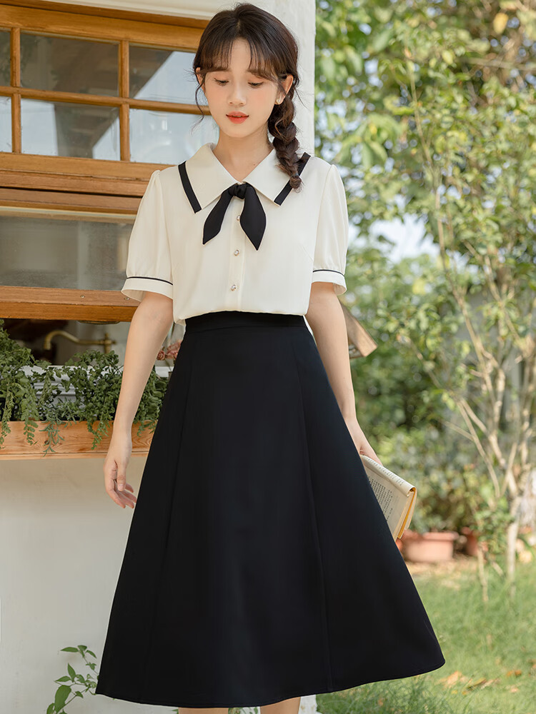 迪央钢琴演出服女成人少女初中高中学生艺考主持人朗诵合唱演讲礼服