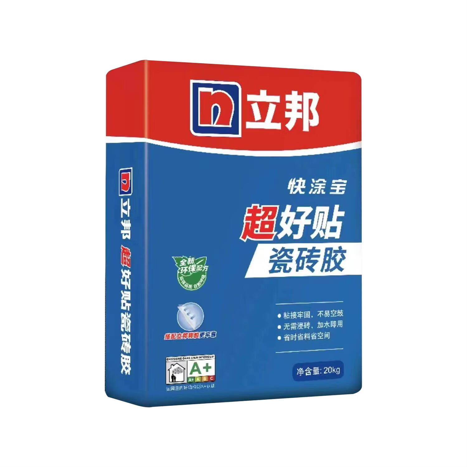 立邦瓷砖胶泥强力粘合剂替代水泥防空鼓家用贴地砖墙胶20公斤袋装 快