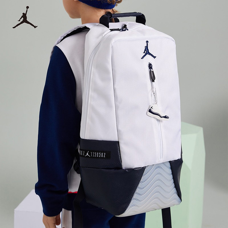耐克儿童书包Nike Air Jordan 男女童双肩背包高电脑包 白色/黑曜石(29*17*48cm) 8/20 