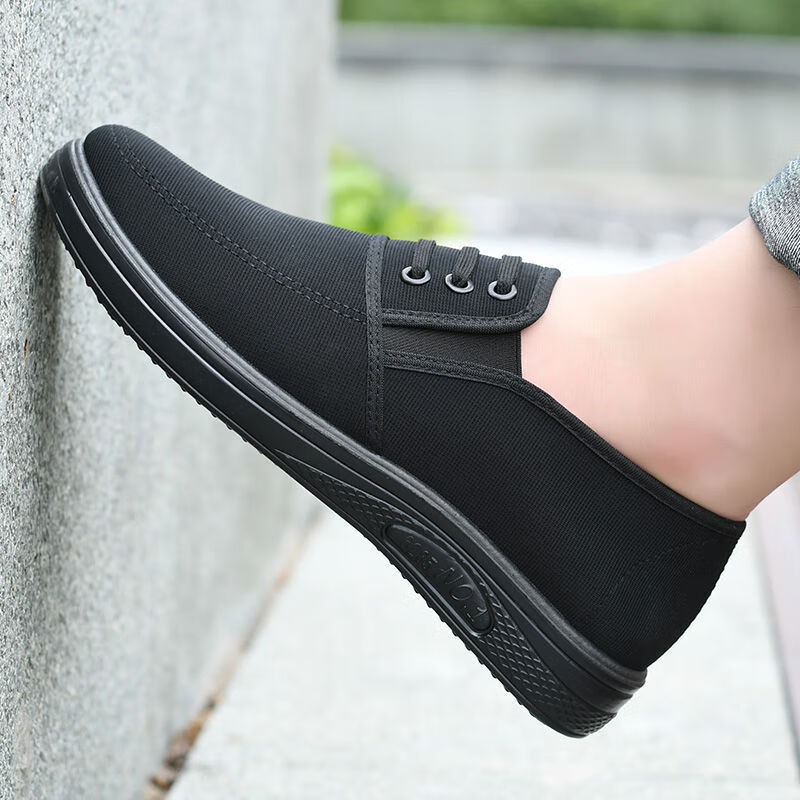 秋天穿的中老年代步鞋休闲散步鞋2022老北京秋冬黑布鞋运动休闲国潮鞋