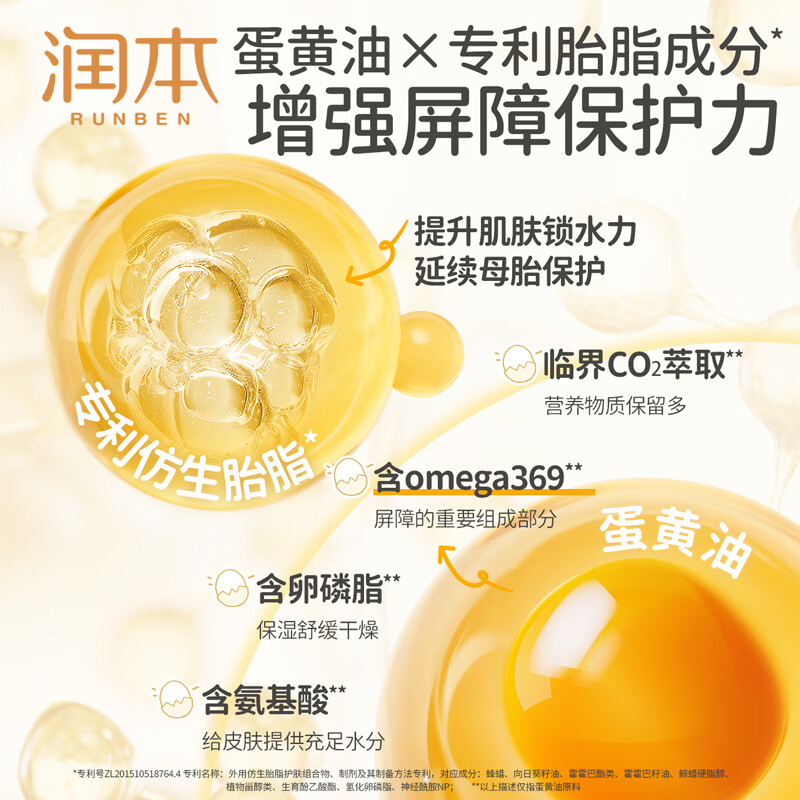 润本(RUNBEN)儿童面霜婴儿蛋黄油皴裂棒宝宝秋冬滋润保湿霜身体乳补水润肤乳 【尝鲜装】 18g