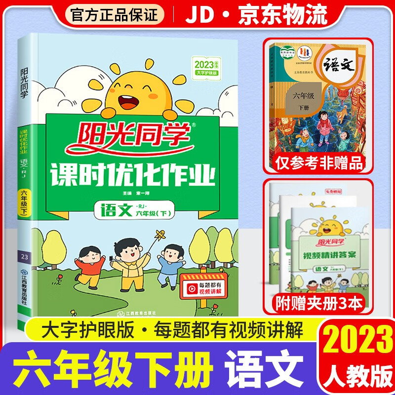 2023新版阳光同学六年级下册课时优化作业语文部编人教版小学6年级下同步教材练习作业本单元训练辅导书