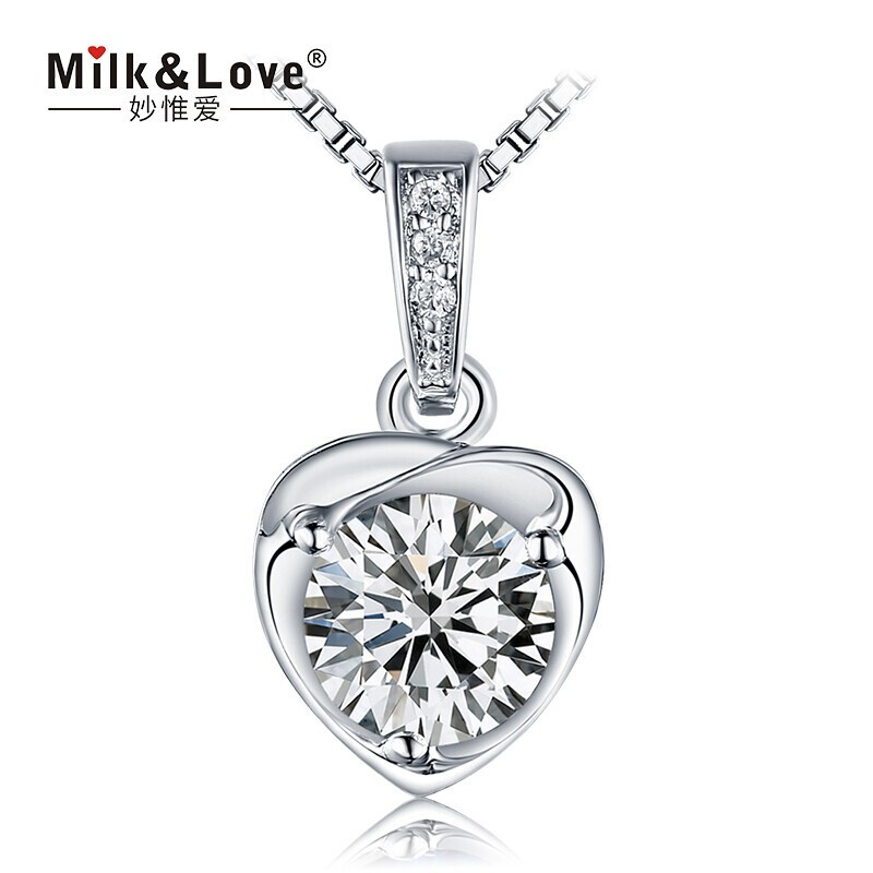 妙惟爱珠宝(milkl)项链女925银心花怒放项链 日韩