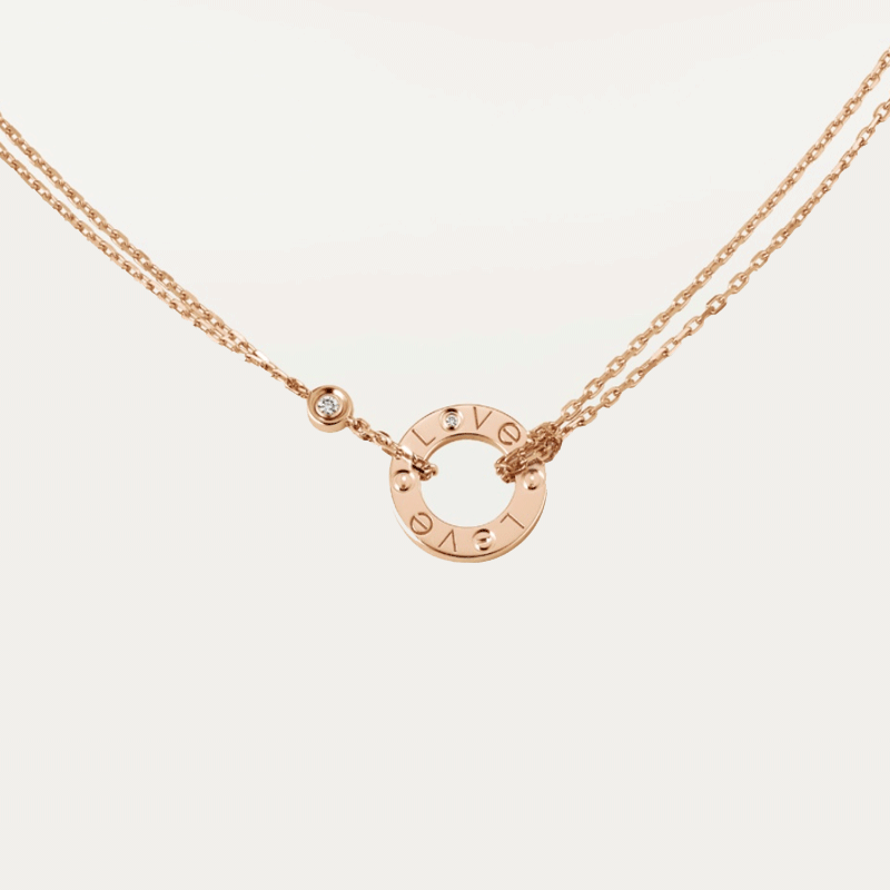 卡地亚(cartier )项链钻石 love系列 k金时尚饰品玫瑰金情侣同款情人