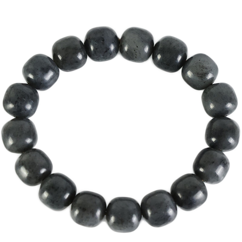 玉缘（yuyuan）和田玉新疆青花籽老型珠手链男女款油润细腻珠串12mm扬州玉器厂