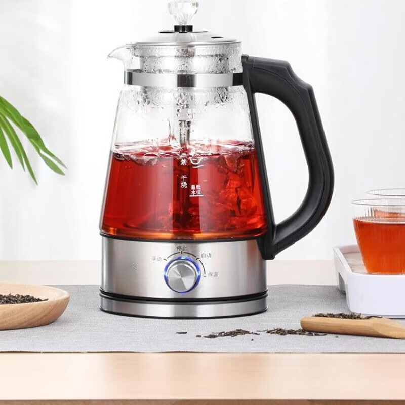 RASW德国品质电热温酒壶家用烫酒黄酒专用温酒器煮酒神器白酒加厚玻璃 4档旋钮-不锈钢【带保温】