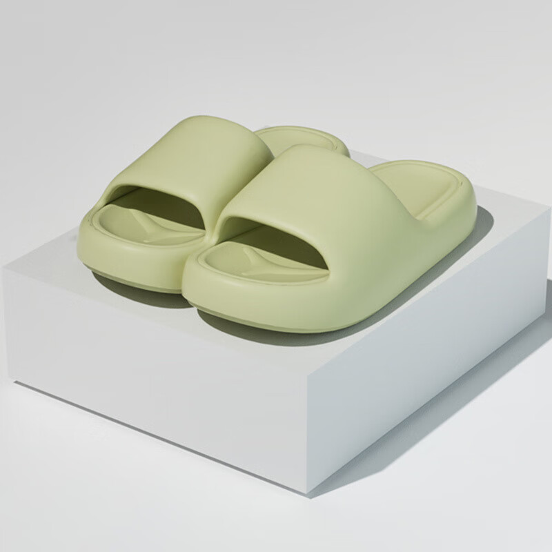 今时月浴室女春夏一字室内拖厚底增高男纯色家居拖鞋情侣浴室收纳盒 浅绿色 38-39码怎么看?