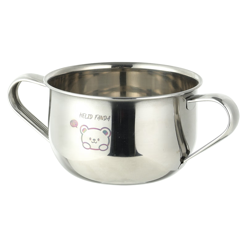 沃德百惠(WORTHBUY)304不銹鋼碗嬰兒輔食碗雙手柄兒童吃飯碗湯碗面碗寶寶餐具套餐