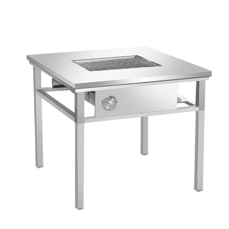 昊燃無煙燒烤桌商用家用木炭燒烤桌不銹鋼戶外烤肉自助擺攤烤羊腿桌子 120*80*75烤網(wǎng)50*30