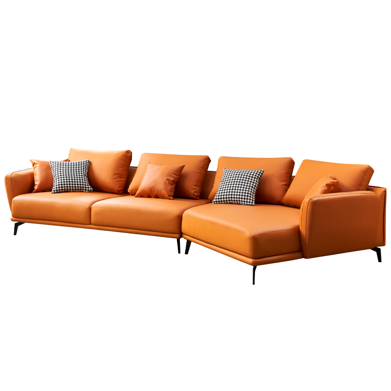 A家 意式极简真皮沙发头层牛皮设计师轻奢大小户型异形客厅皮艺沙发L形转角组合家具FAS021 真皮沙发(墨绿色) 三人位+左贵妃(约3.65米)