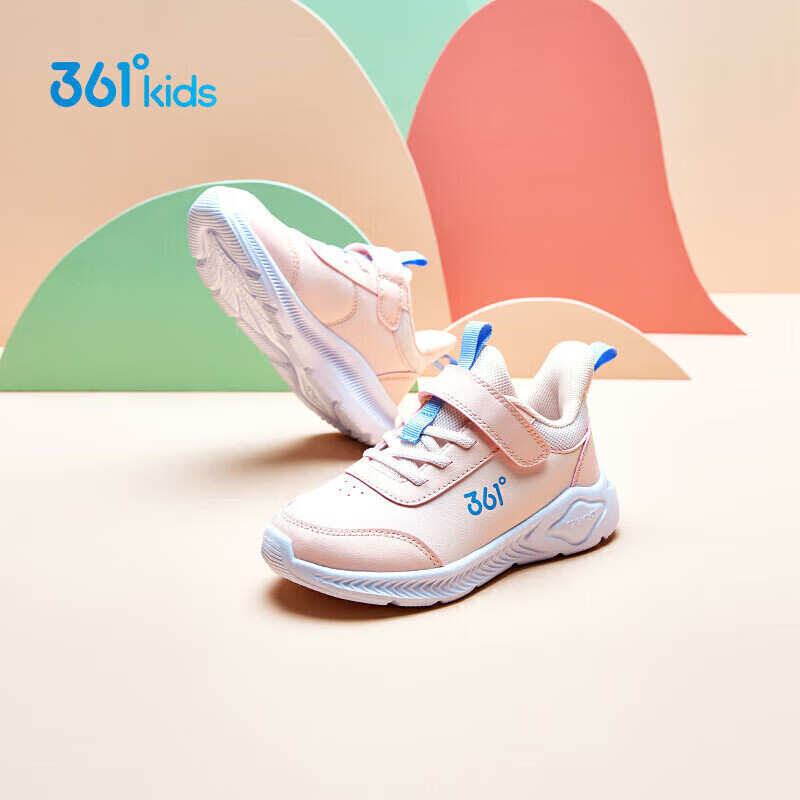 361°童鞋 儿童运动鞋25冬季男女童3-14岁皮革校园跑鞋 粉30