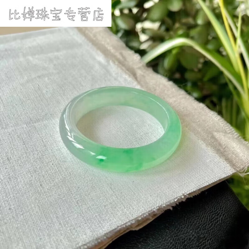 lism缅甸冰种翡翠甜绿玉手镯贵妃飘花满阳绿玻璃种冰透玉镯子正圈女款
