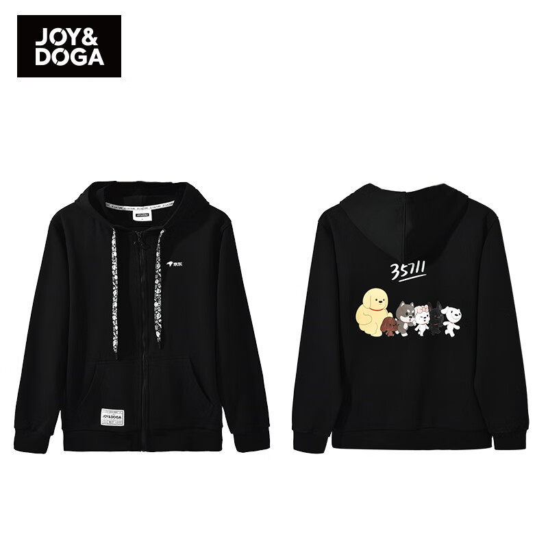 JOY&DOGA “35711”梦想系列卫衣文化衫 宽松针织毛圈长袖上衣外套 黑色XL使用感如何?