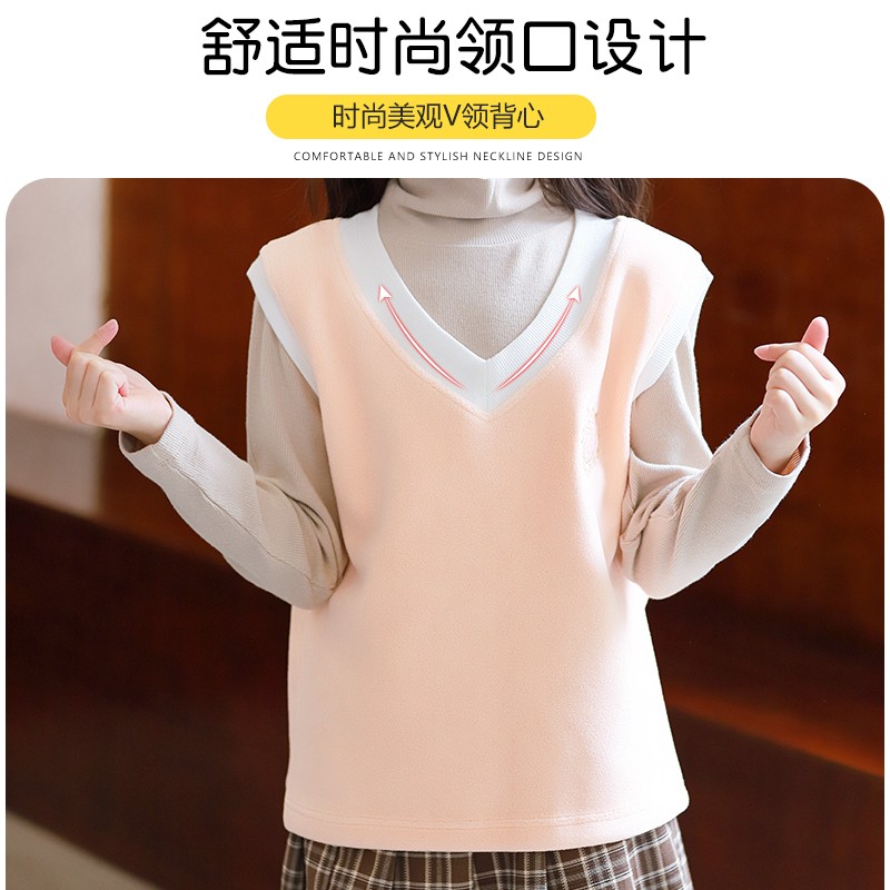 浪莎儿童马甲男童女童背心秋冬坎肩学院风中大童保暖外穿加绒加厚 深靛蓝 170 建议体重90-100斤