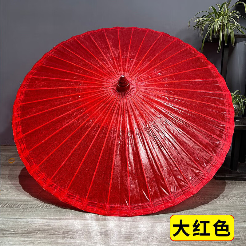 大红色油纸伞葫芦头 伞面直径85cm  半穿