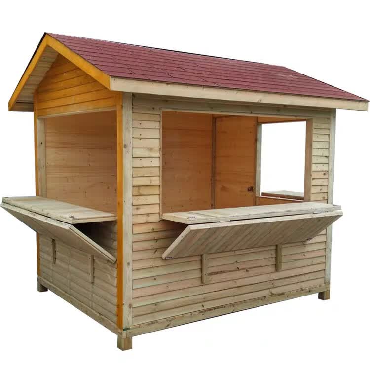 户外防腐木可移动售货亭木制售票厅小房子岗亭简易小木屋摊位定制