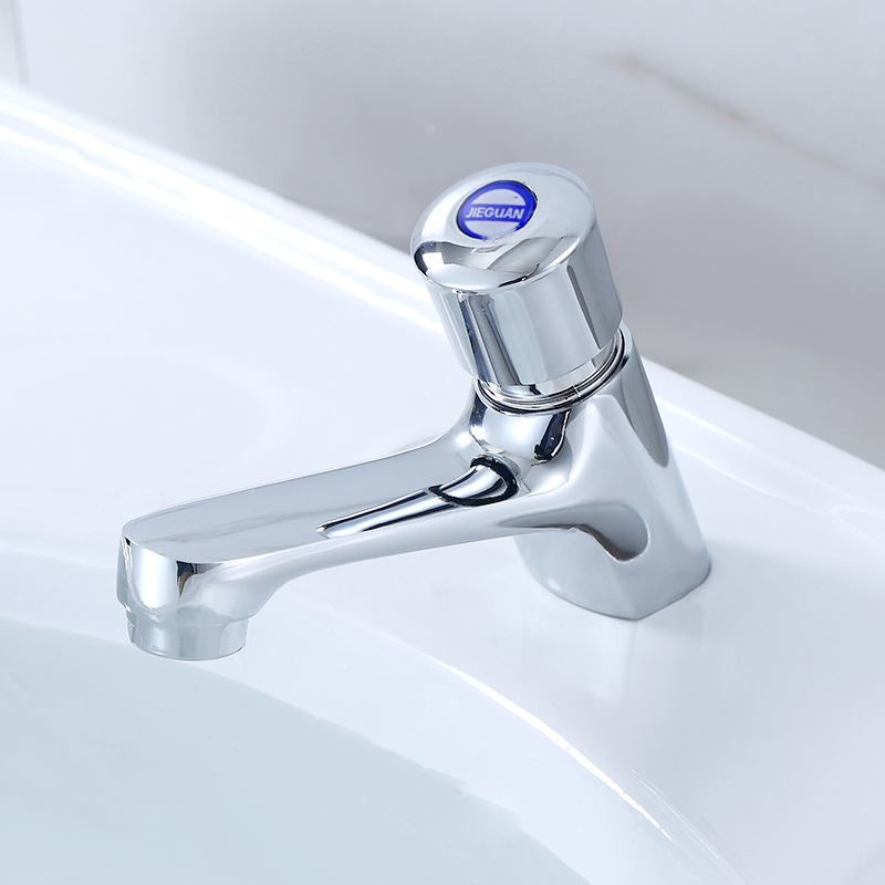 洁冠 按压式水龙头节水型延时阀面盆龙头开关手压自动关闭卫生间厕所