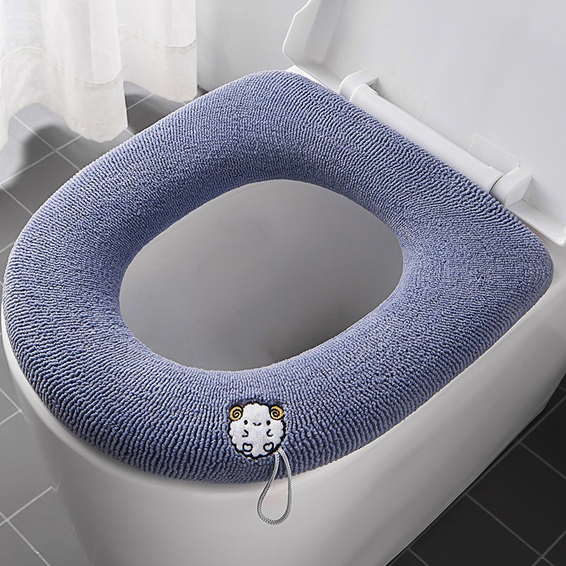 千屿带提手加绒2个装马桶坐垫马桶套垫圈坐便套马桶贴保暖颜色随机