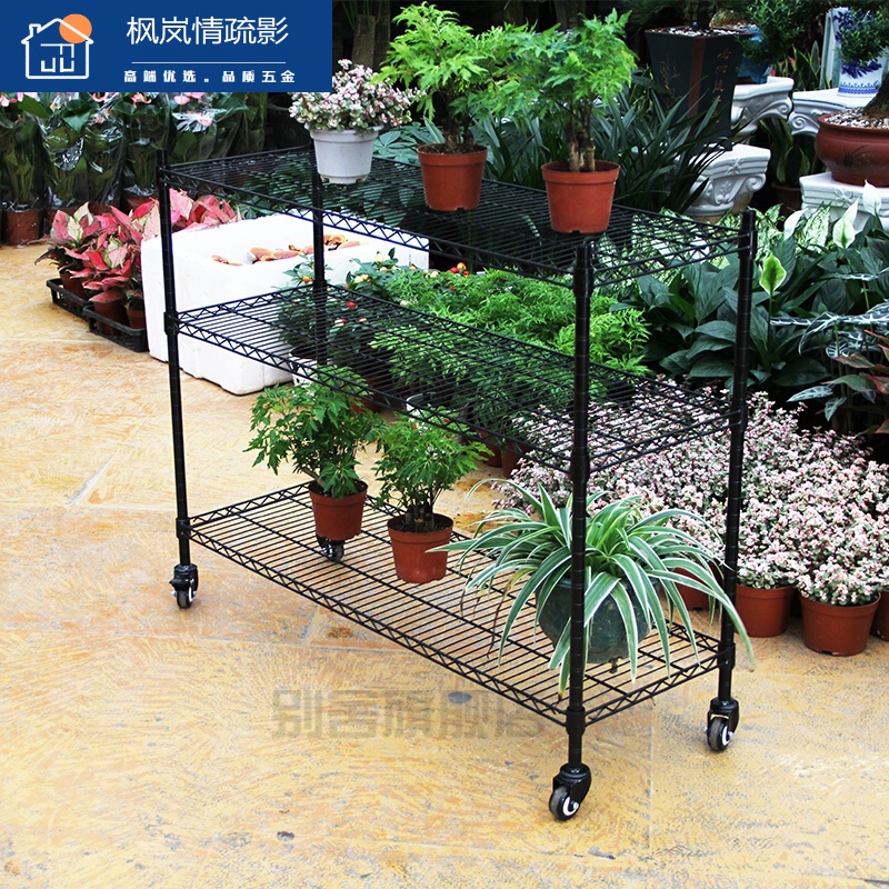 移动花架铁艺花架落地式植物架子盆景架多肉花架置物架铁艺多室外户外