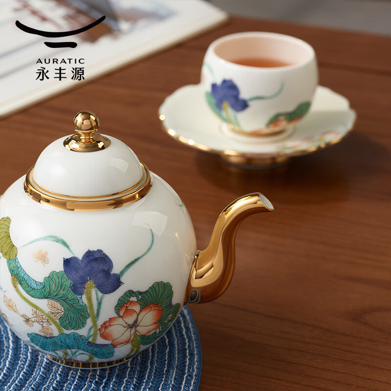 永丰源(auratic)幸福和鸣 6头/10头陶瓷茶具套装 礼物泡茶壶茶杯 高档礼盒装 6头【2人位】