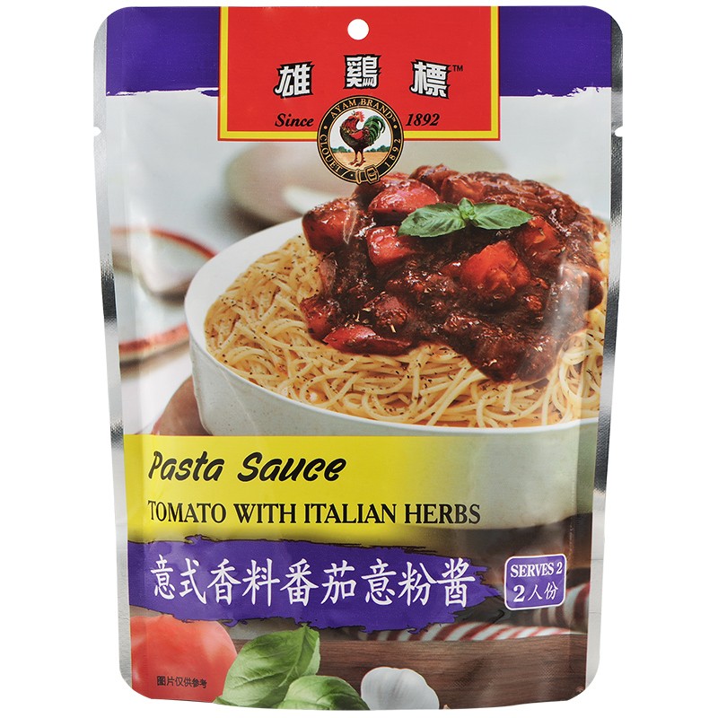 马来西亚进口 雄鸡标意粉酱意面酱 即食微波加热速食品 2人份 意式