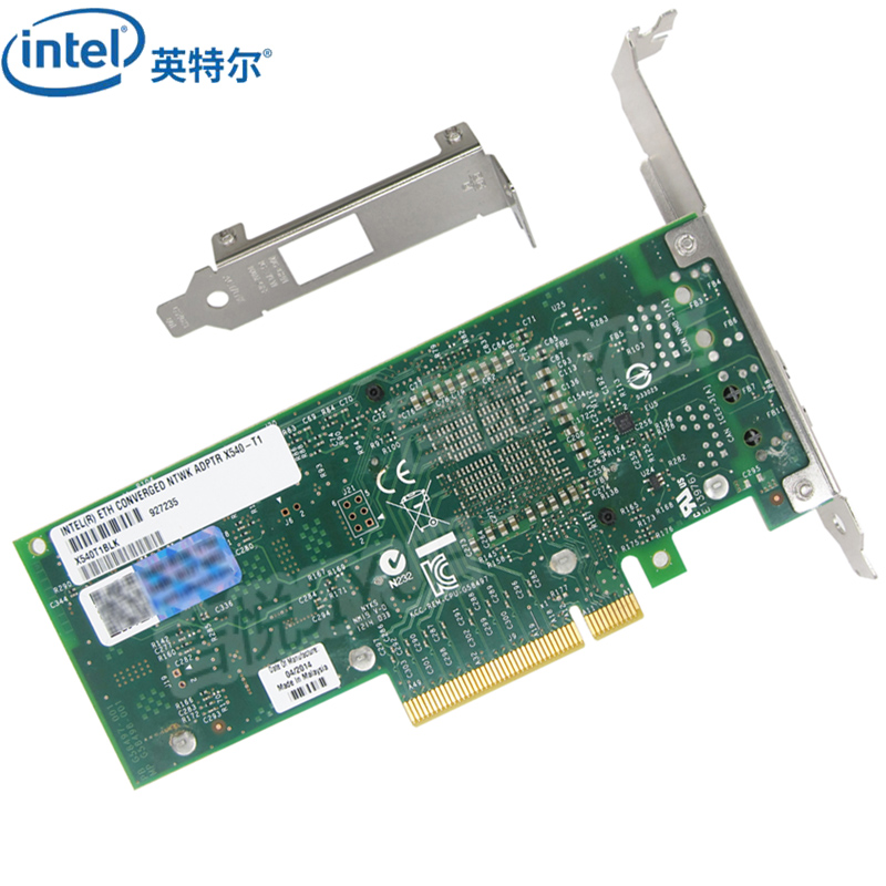 英特尔（Intel）X540T1万兆网卡PCI-E电口10GB服务器以太网聚合原装 X540T1BLK