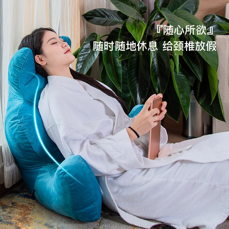 考拉吉苏床上沙发护腰靠垫床头靠枕 靠背一体软包 办公休闲追剧阅读腰靠 少女粉（丽丝绒） 68cm*56cm*56cm 含枕芯 小号-适合儿童155CM以下