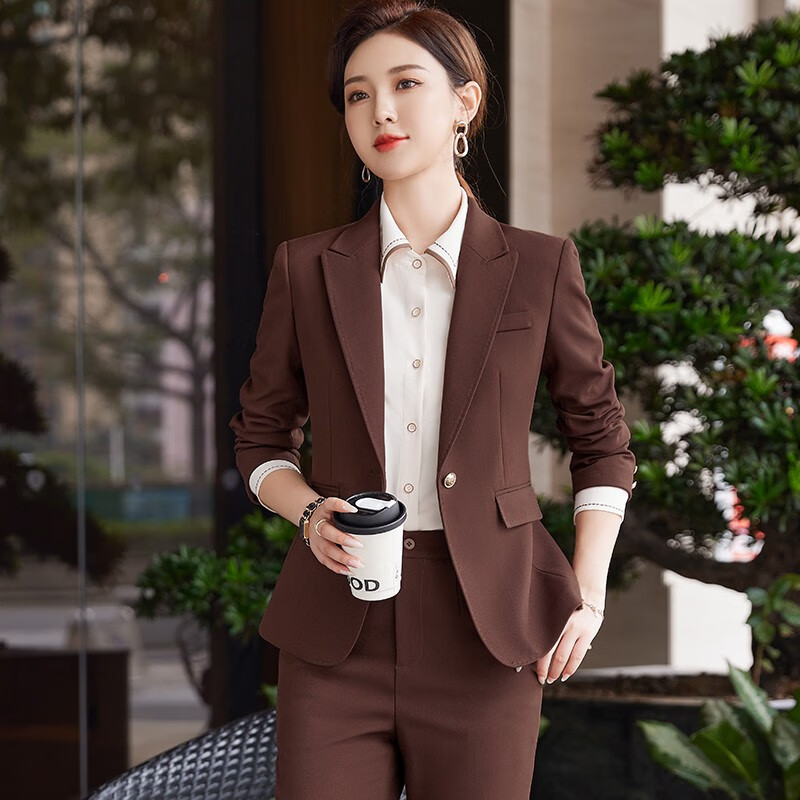 安依莲高级感职业套装女小西装外套春季新款面试正装白领商务西服上衣