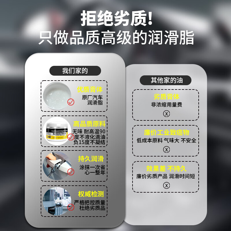 车功夫汽车原装全合成润滑油脂 车门铰链 座椅滑轨 高温不液化 防水防锈 润滑脂 60g 1瓶