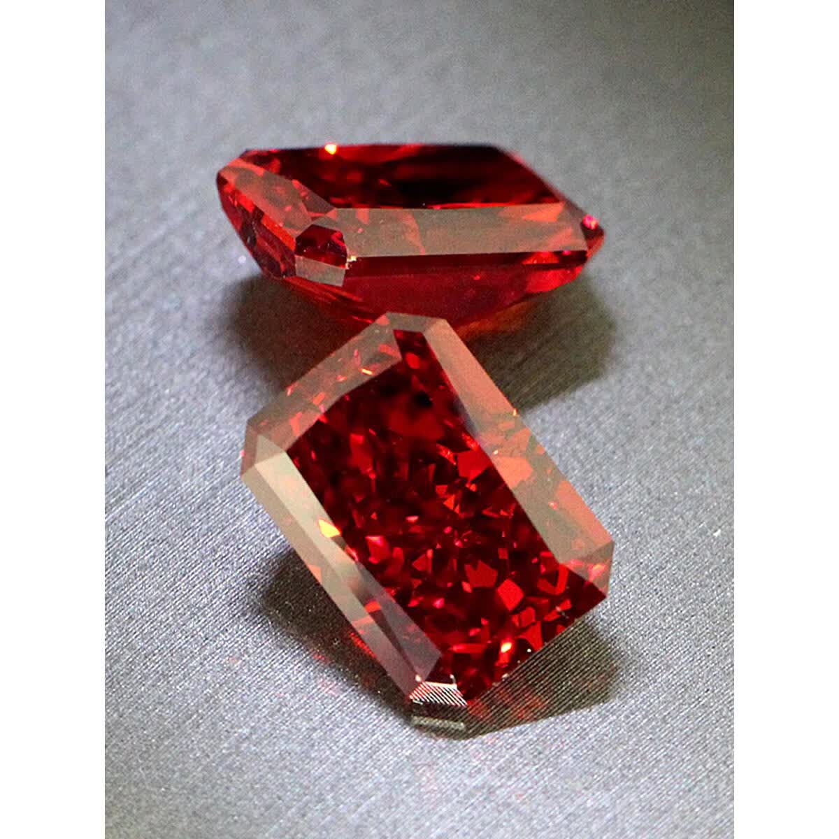 展缘冰花切长方形帕德玛裸石石榴石红色宝石戒指戒面吊坠镶嵌潮流设计