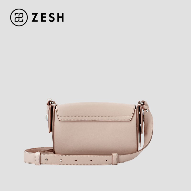 ZESH/泽尚 RACHEL小号手提包复古斜挎包女包通勤包单肩包圣诞礼物 浅奶茶