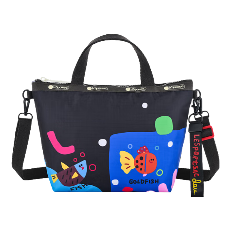 LeSportsac樂播詩新款逗鴨聯(lián)名斜挎包可愛印花單肩包手拿包送女生禮物 海底世界