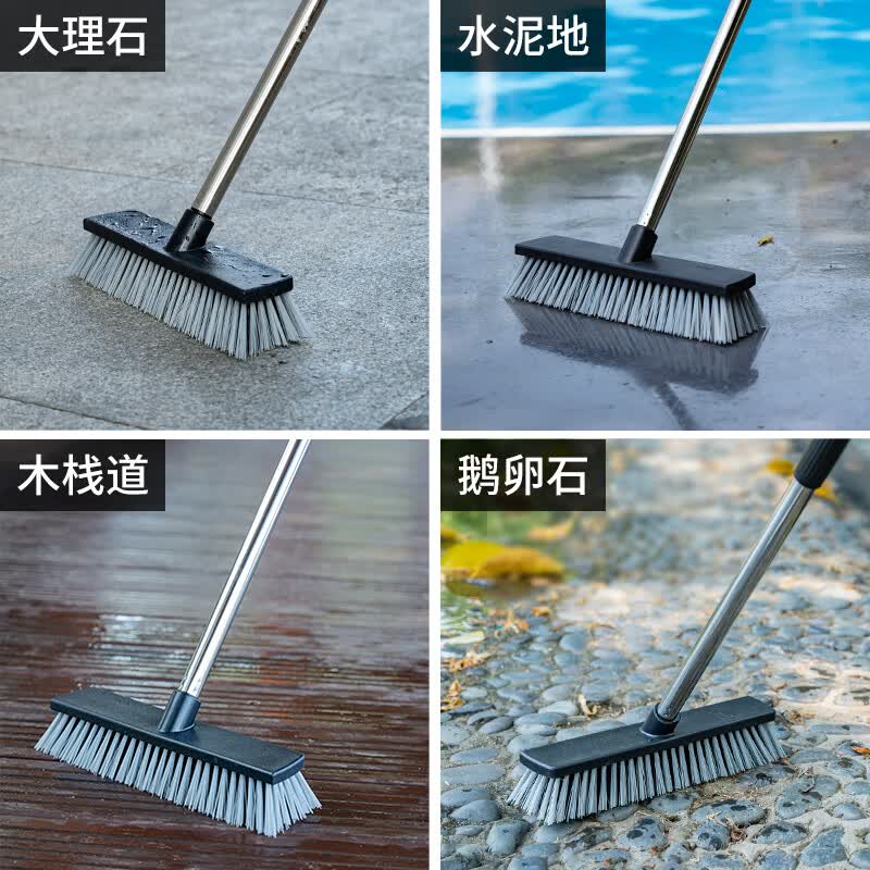奕清良品浴室地板刷长柄硬毛刷卫生间刷子洗地刷缝隙刷厕所地面瓷砖清洁刷 26CM地板刷