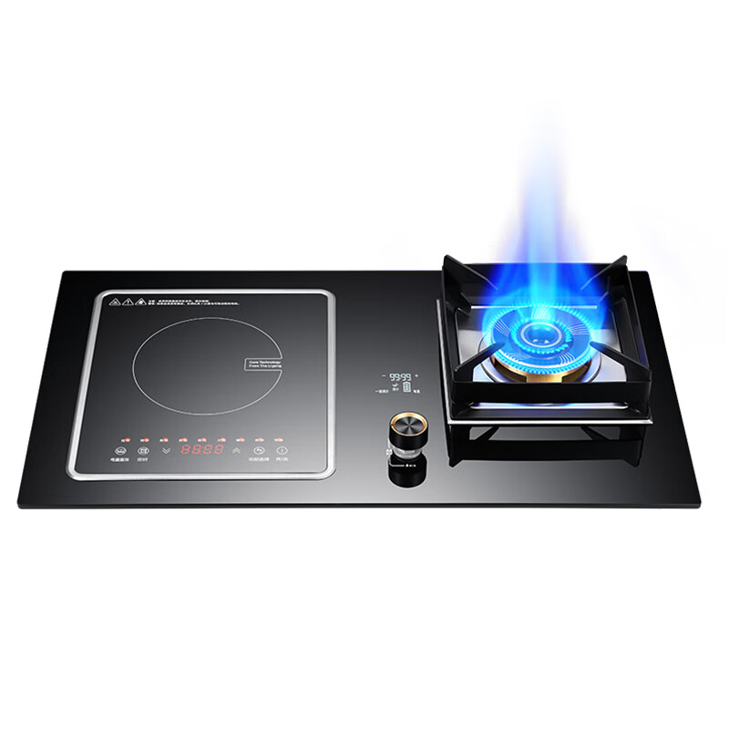 真情好太太气电两用燃气灶 一气一电双灶家用猛火灶电磁炉一体灶 防爆钢化玻璃面板 台式嵌入式 【左陶右气】3500W电陶炉+13腔猛火灶 天然气