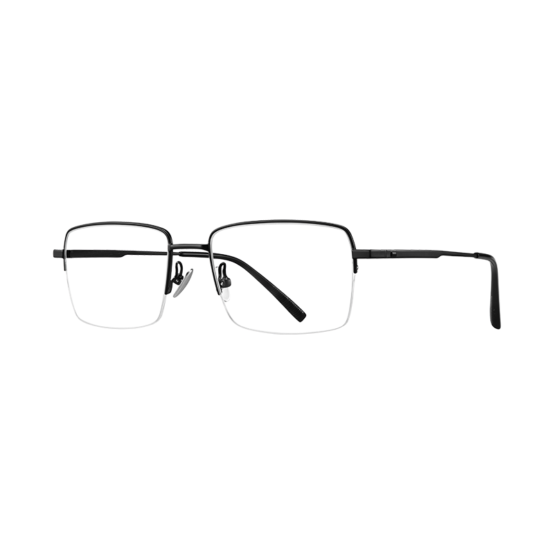 海伦凯勒眼镜框男半框男款轻盈钛架眼镜架方框近视眼镜光学镜架H9320T 蔡司佳锐系列1.60镜片+镜框